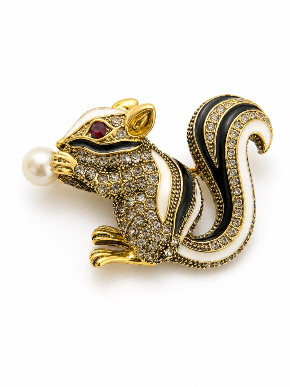 Crsytal Skunk Brooch